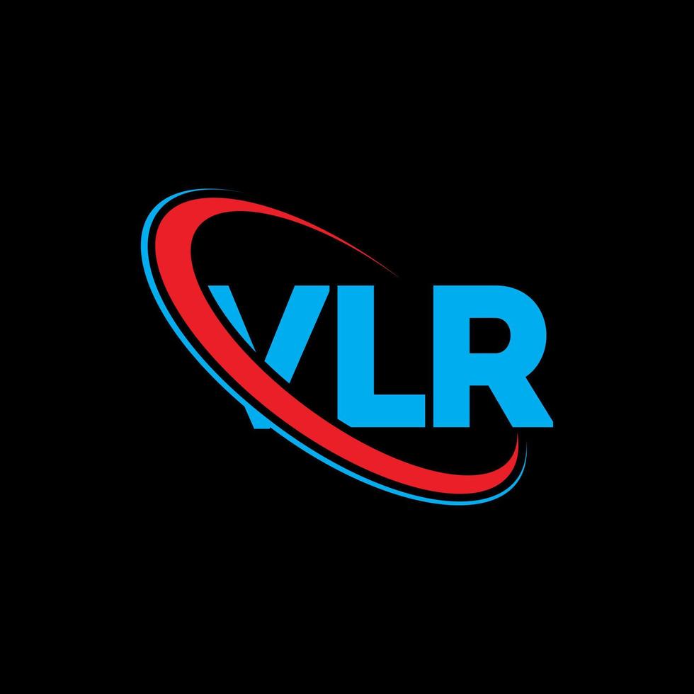 vlr-Logo. vlr brief. vlr-Buchstaben-Logo-Design. vlr-Logo mit Initialen, verbunden mit Kreis und Monogramm-Logo in Großbuchstaben. vlr typografie für technologie-, geschäfts- und immobilienmarke. vektor