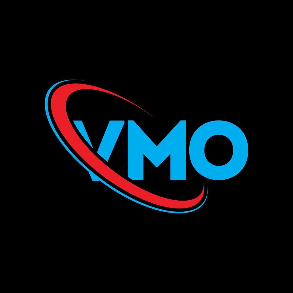 vmo logotyp. vmo brev. vmo brev logotyp design. initialer vmo logotyp länkad med cirkel och versaler monogram logotyp. vmo typografi för teknik, företag och fastighetsmärke. vektor