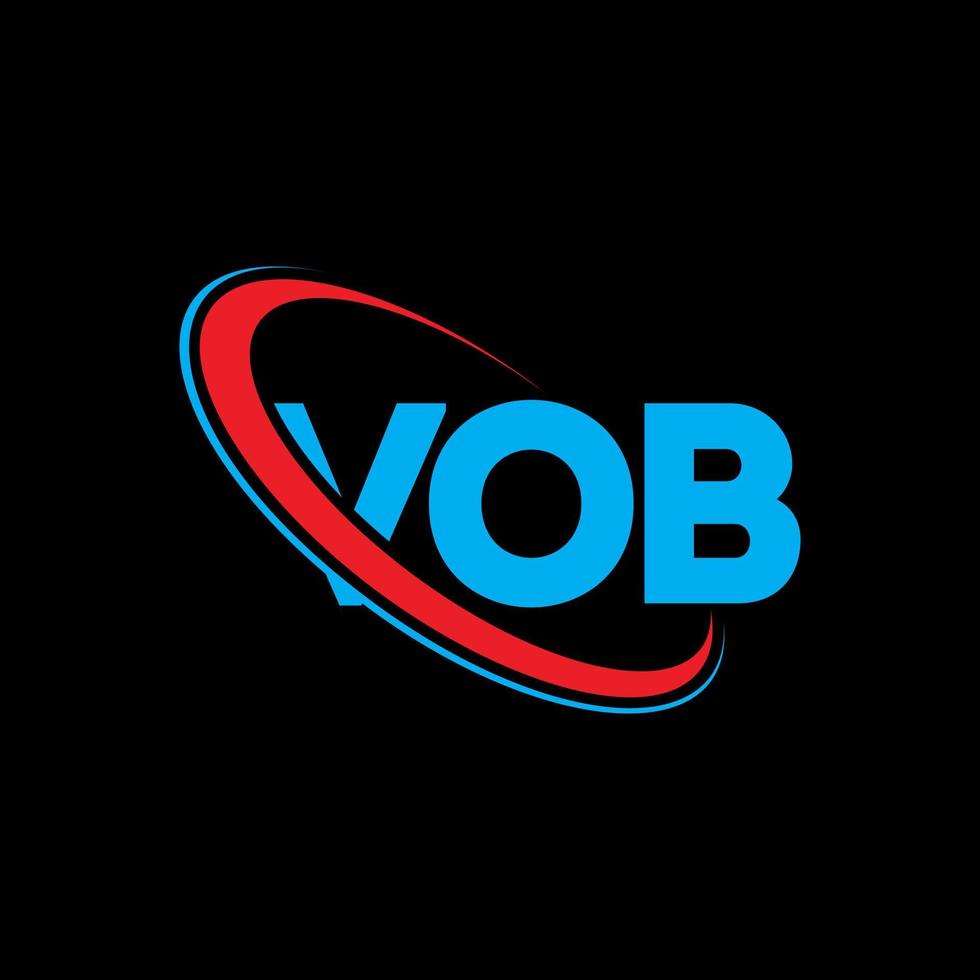 vob logotyp. vob-brev. vob brev logotyp design. initialer vob logotyp länkad med cirkel och versaler monogram logotyp. vob-typografi för teknik-, affärs- och fastighetsmärke. vektor