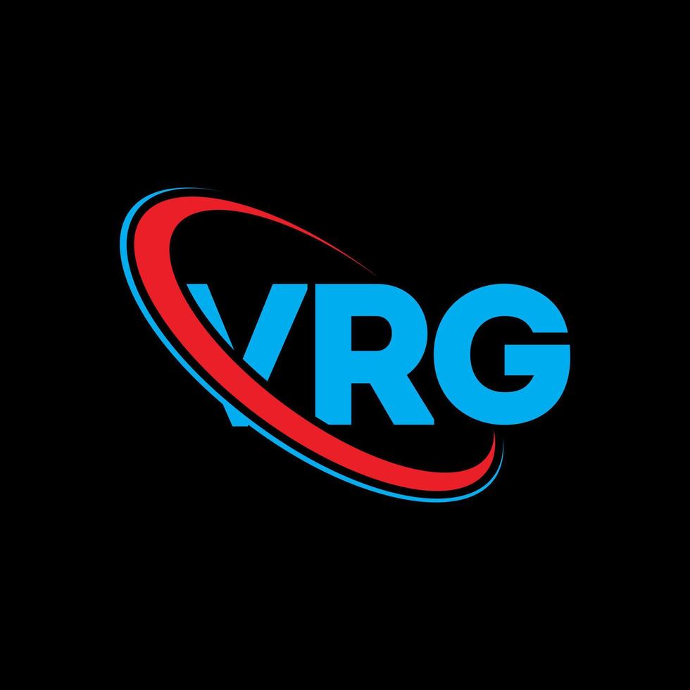 vrg-Logo. vrg-Brief. vrg-Buchstaben-Logo-Design. Initialen vrg-Logo verbunden mit Kreis und Monogramm-Logo in Großbuchstaben. vrg-typografie für technologie-, geschäfts- und immobilienmarke. vektor