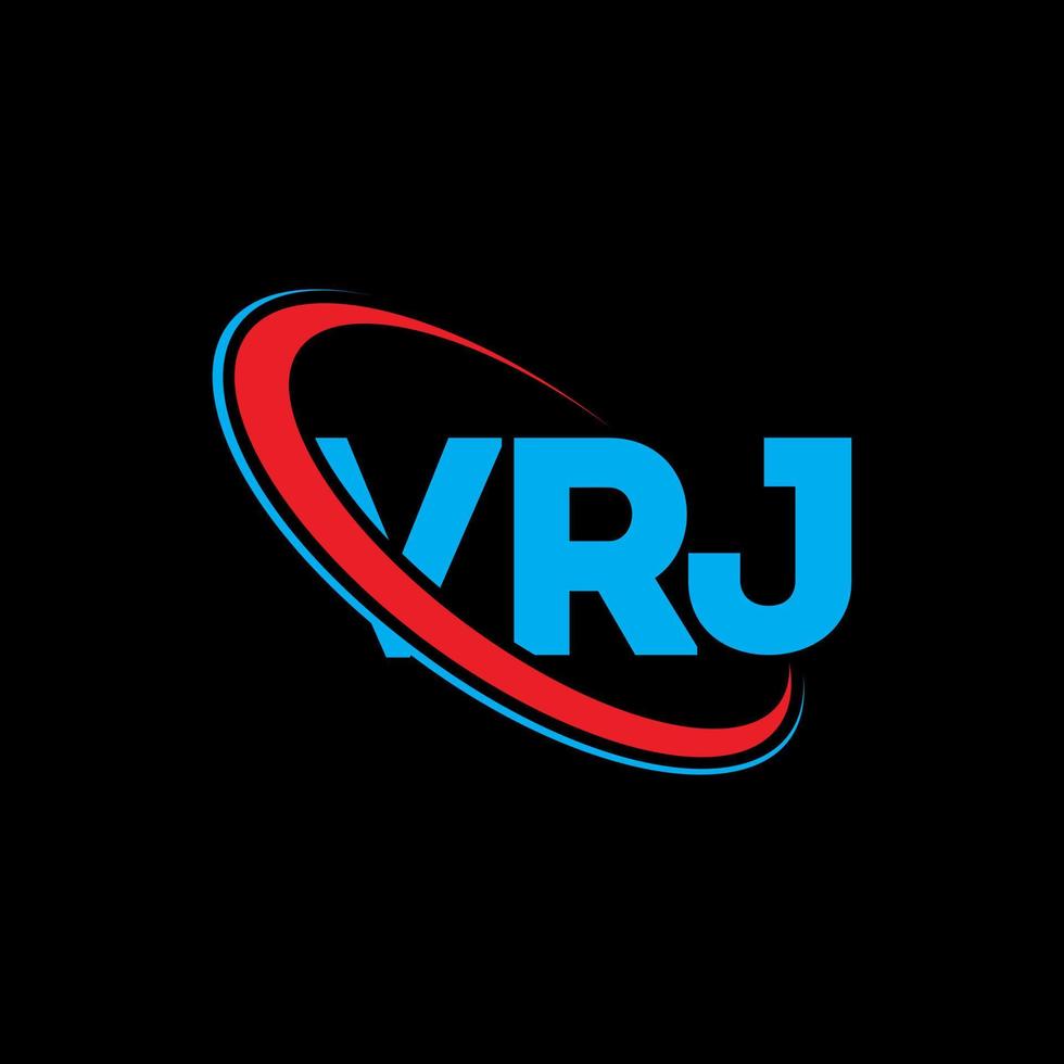 vrj-Logo. vrj Brief. vrj-Buchstaben-Logo-Design. Initialen vrj-Logo verbunden mit Kreis und Monogramm-Logo in Großbuchstaben. vrj-typografie für technologie-, geschäfts- und immobilienmarke. vektor