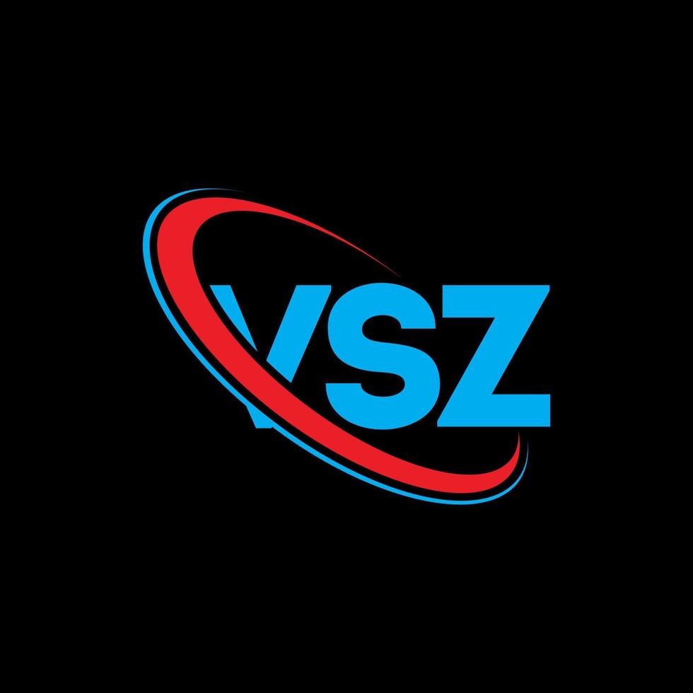 vsz-Logo. vsz brief. vsz-Brief-Logo-Design. Initialen vsz Logo verbunden mit Kreis und Monogramm-Logo in Großbuchstaben. vsz typografie für technologie-, geschäfts- und immobilienmarke. vektor