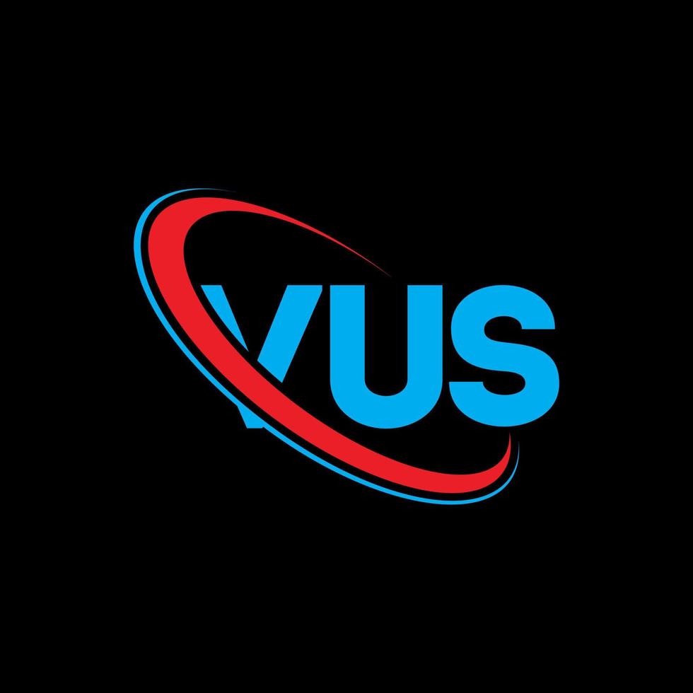 vus-Logo. Vus-Brief. Vus-Brief-Logo-Design. Initialen vs. Logo verbunden mit Kreis und Monogramm-Logo in Großbuchstaben. vus typografie für technologie-, geschäfts- und immobilienmarke. vektor