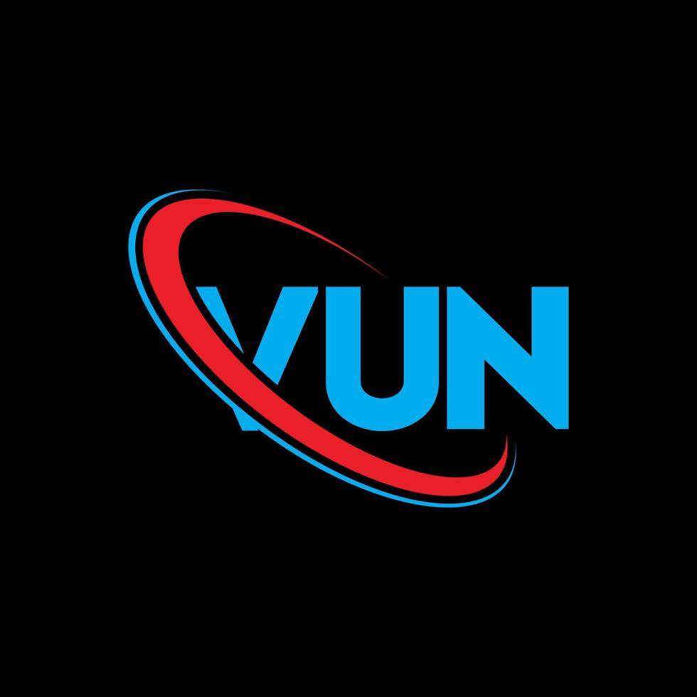 vun-Logo. vun Brief. Vun-Brief-Logo-Design. Initialen vun-Logo, verbunden mit Kreis und Monogramm-Logo in Großbuchstaben. vun-typografie für technologie-, geschäfts- und immobilienmarke. vektor