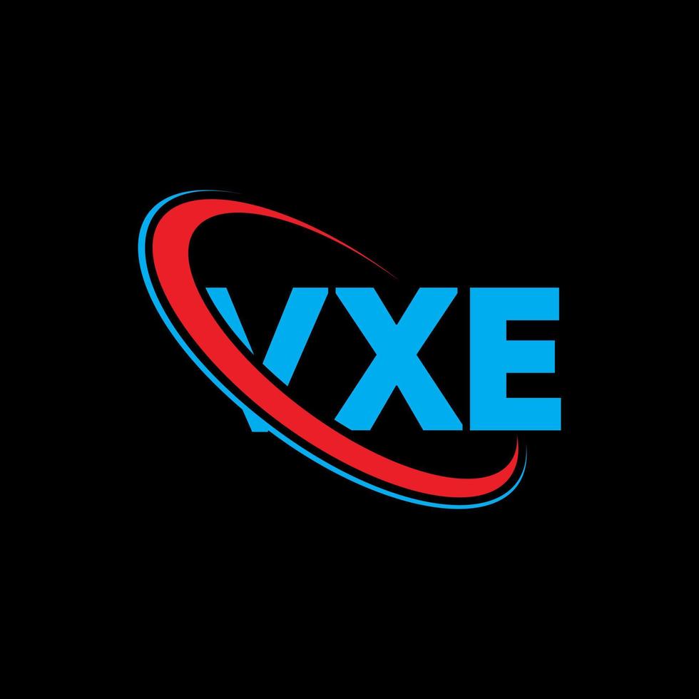 vxe-Logo. vx Brief. vxe-Brief-Logo-Design. Initialen vxe-Logo verbunden mit Kreis und Monogramm-Logo in Großbuchstaben. vxe-typografie für technologie-, geschäfts- und immobilienmarke. vektor