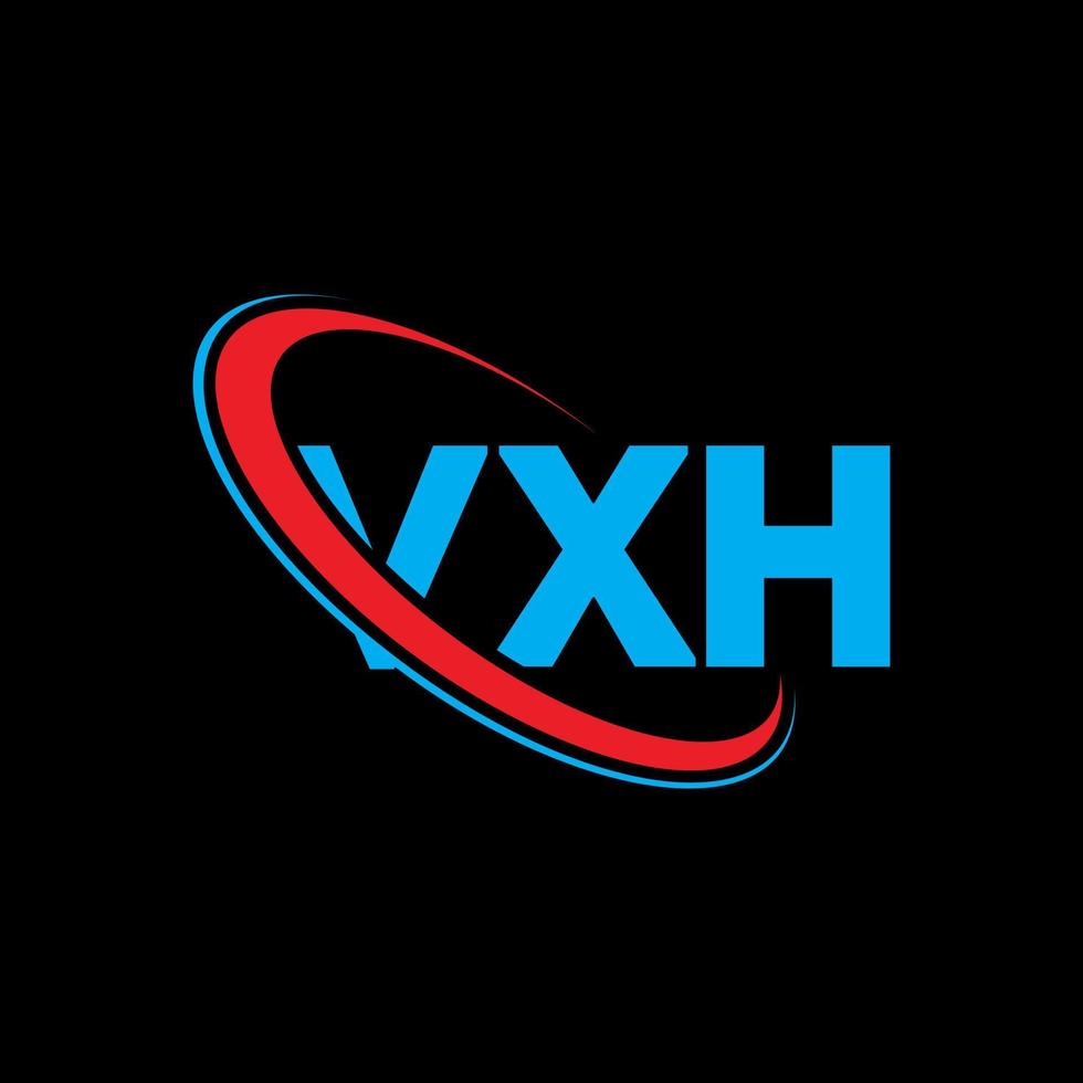vxh-Logo. vxh Brief. vxh-Buchstaben-Logo-Design. Initialen vxh-Logo verbunden mit Kreis und Monogramm-Logo in Großbuchstaben. vxh-typografie für technologie-, geschäfts- und immobilienmarke. vektor