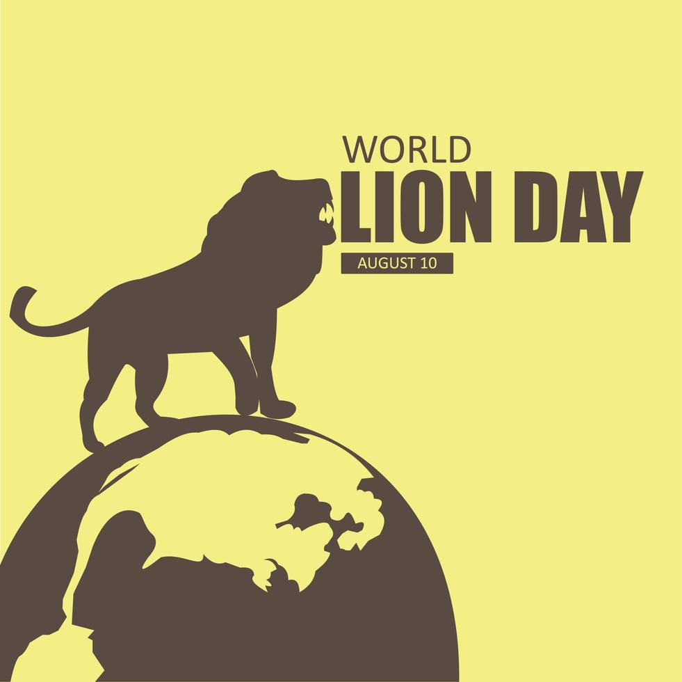 vektorgrafik av världens lejondag bra för världens lejondagsfirande. platt design. flyer design.flat illustration. lejon. djur. vektor