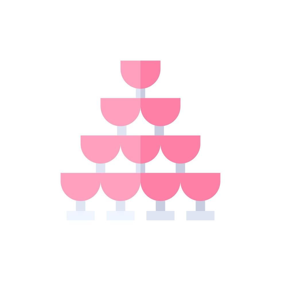 Cocktailhochzeitssymbol Glyphensymbol in voller Farbe vektor