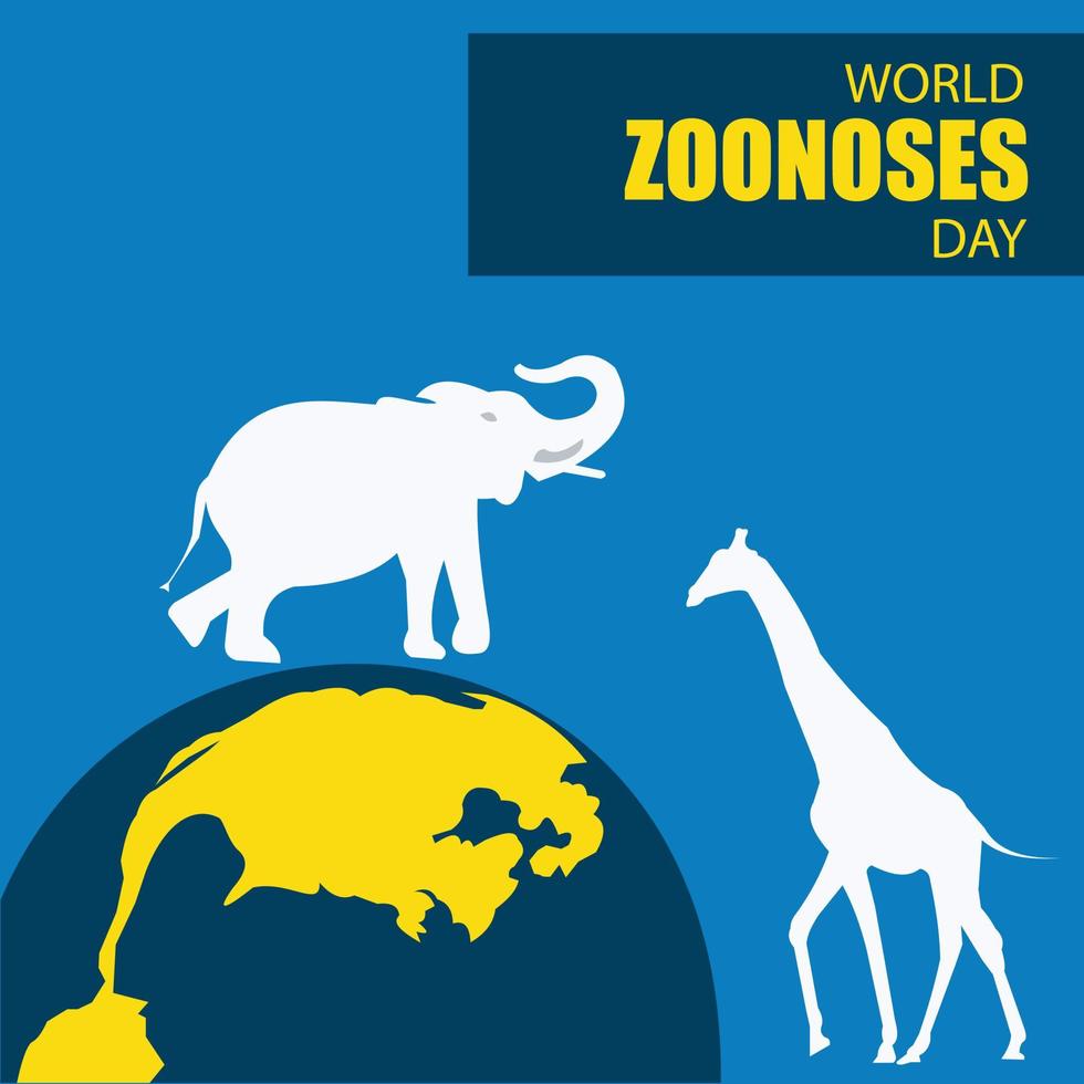 Vektor-Welttag der Zoonosen. mit einem schlichten und eleganten Design vektor