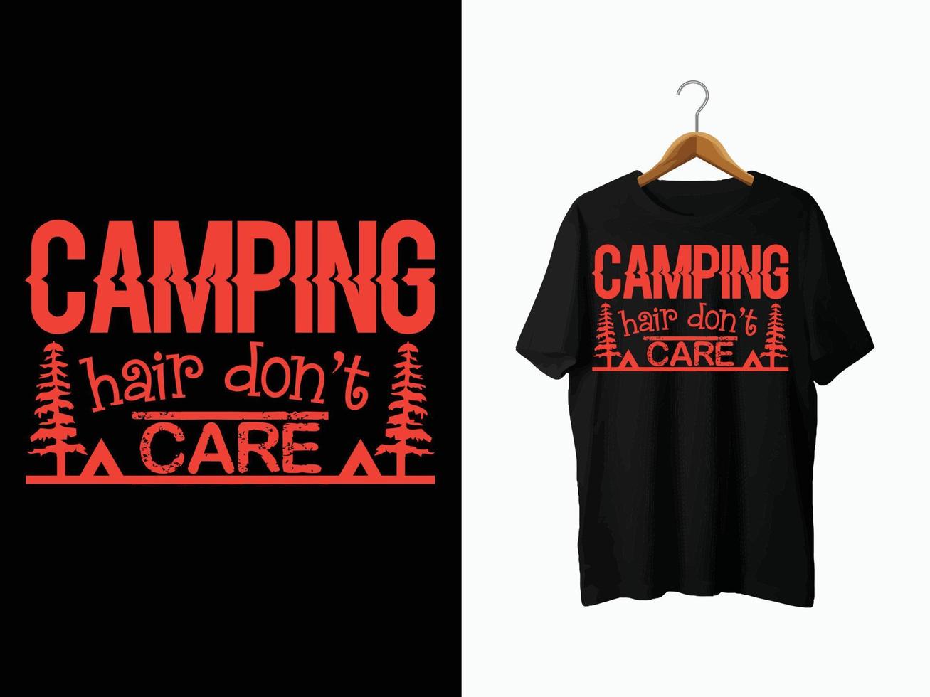 Camping-T-Shirt-Design. vektor