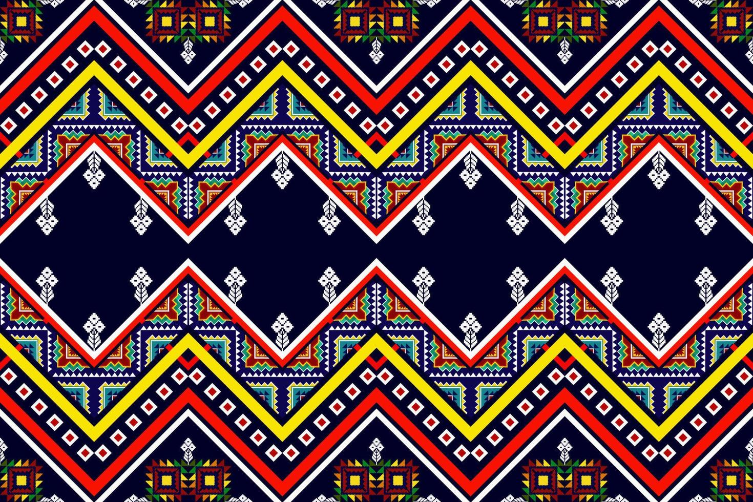 ikat ethnisches nahtloses musterdesign. aztekischer Stoff Teppich Mandala Ornamente Textildekorationen Tapete. Motiv tribal boho einheimischer Truthahn traditioneller Stickereivektor vektor