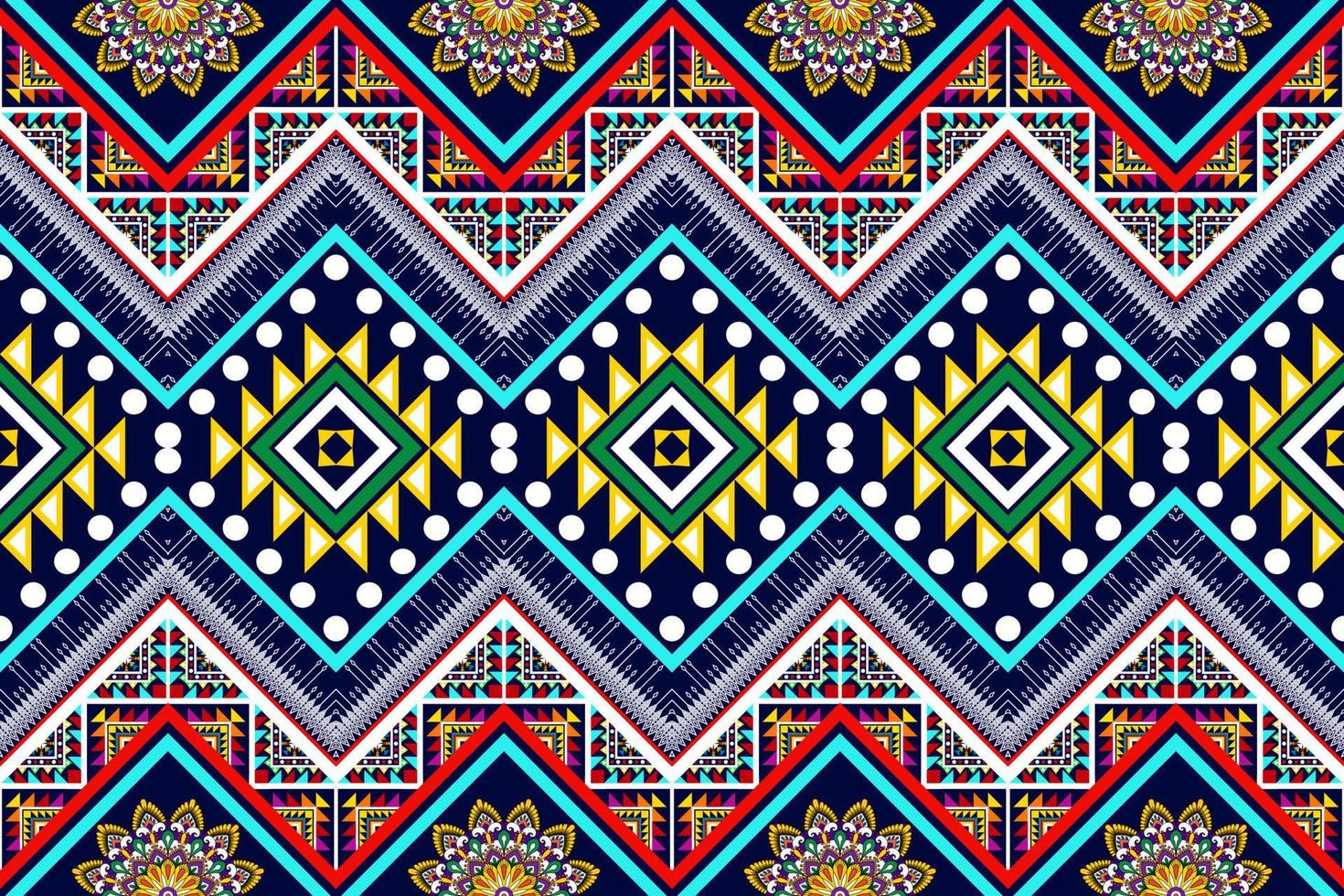 ikat ethnisches nahtloses musterdesign. aztekischer Stoff Teppich Mandala Ornamente Textildekorationen Tapete. Motiv tribal boho einheimischer Truthahn traditioneller Stickereivektor vektor