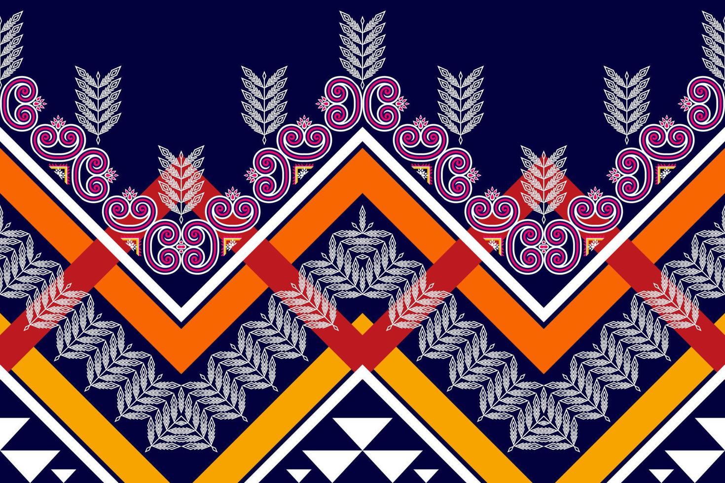 ikat ethnisches nahtloses musterdesign. aztekischer Stoff Teppich Mandala Ornamente Textildekorationen Tapete. Motiv tribal boho einheimischer Truthahn traditioneller Stickereivektor vektor
