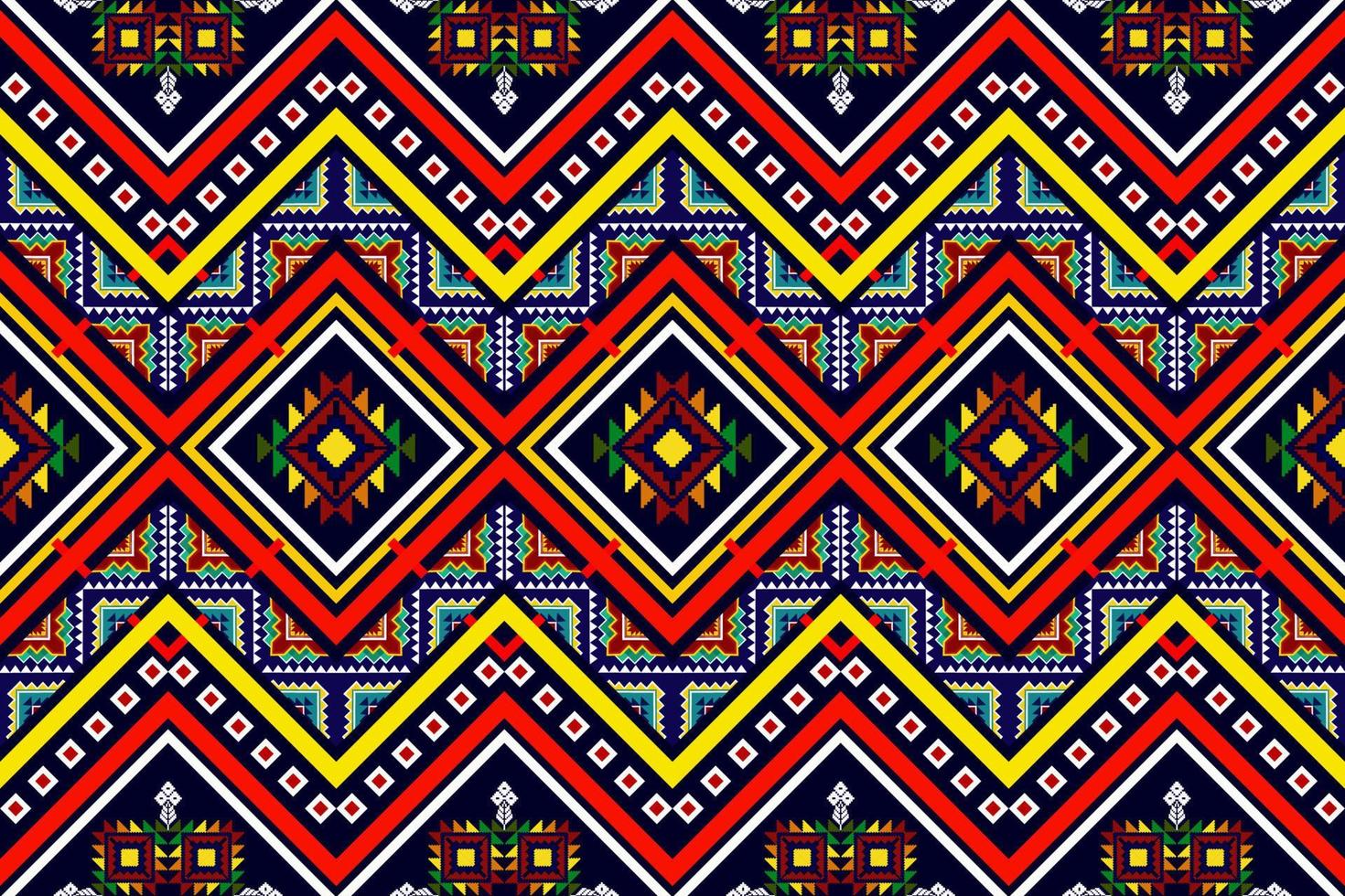 ikat ethnisches nahtloses musterdesign. aztekischer Stoff Teppich Mandala Ornamente Textildekorationen Tapete. Motiv tribal boho einheimischer Truthahn traditioneller Stickereivektor vektor