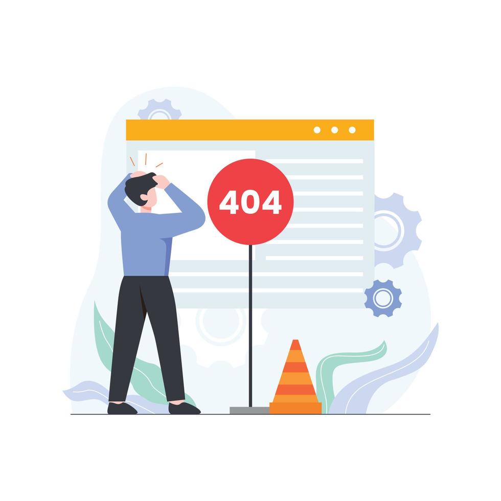 Fehler 404 Konzeptabbildung nicht gefunden vektor