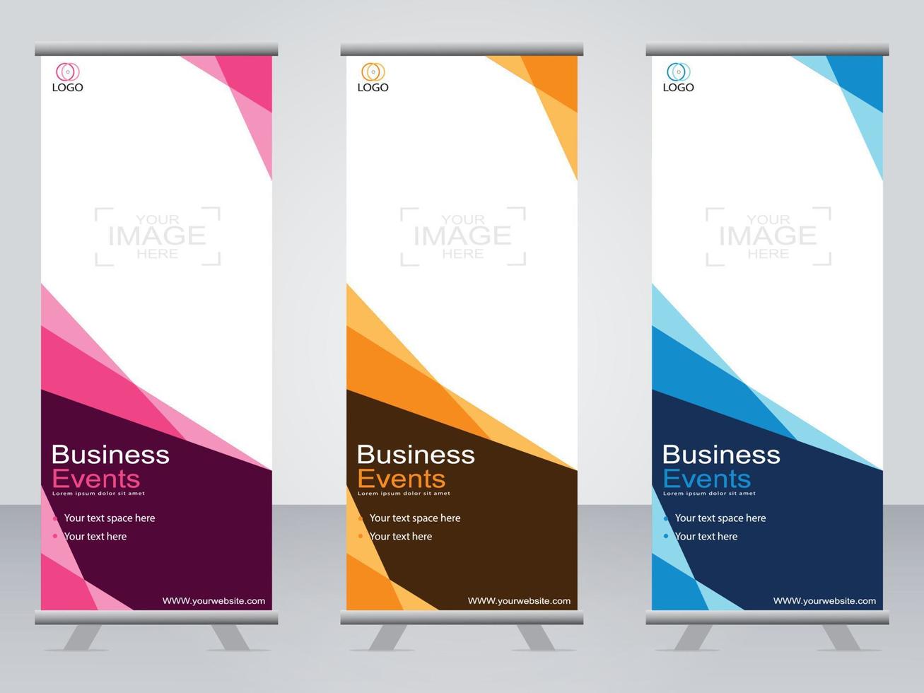 Business-Banner-Roll-up-Set Standee-Banner-Vorlage. vektor