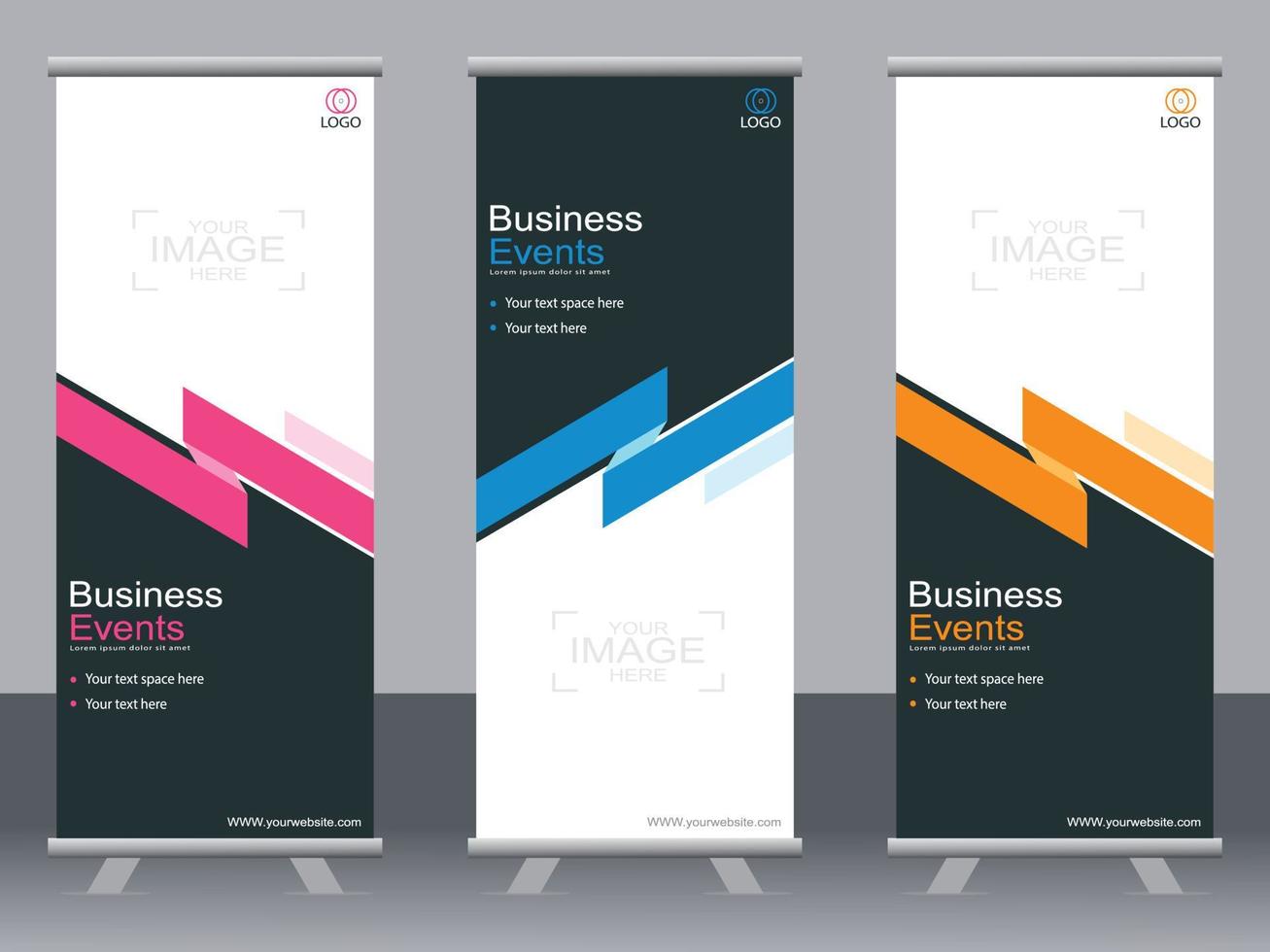 business banner roll up set standee banner mall modern banner. vektor