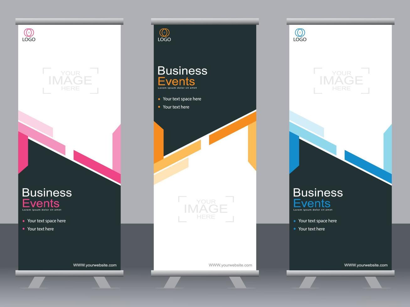 business banner roll up set standee banner mall modern banner. vektor