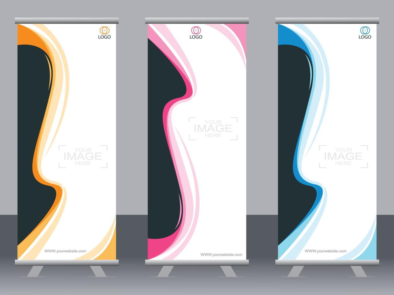 Business-Banner-Roll-up-Set Standee-Banner-Vorlage Modernes Banner. vektor