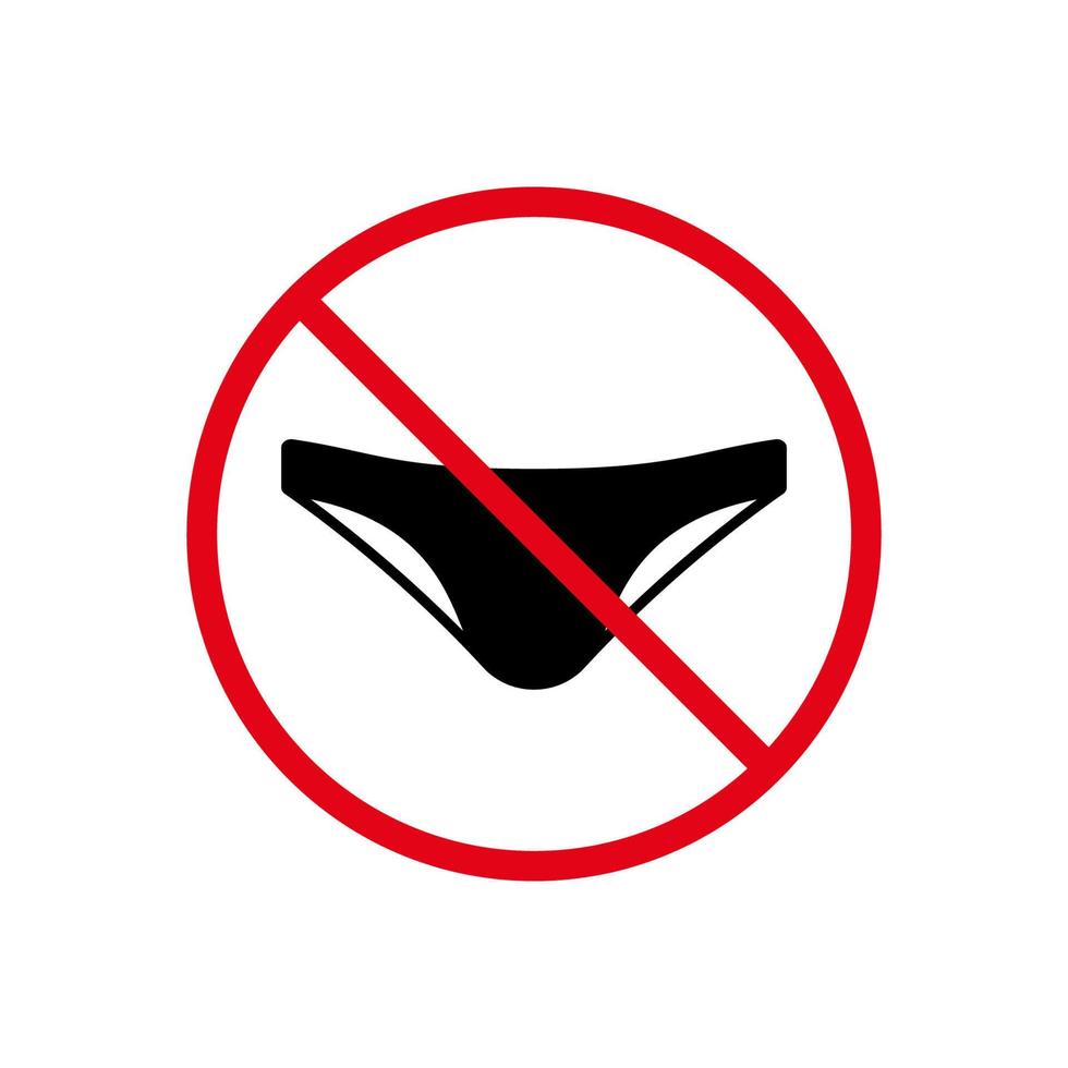förbjuda män badbyxor svart siluett ikon. ingen sommar manliga badbyxor förbjuder piktogram. ingen enter i baddräkt röd stoppcirkelsymbol. förbjuda underkläder. naken strand tecken. isolerade vektor illustration.
