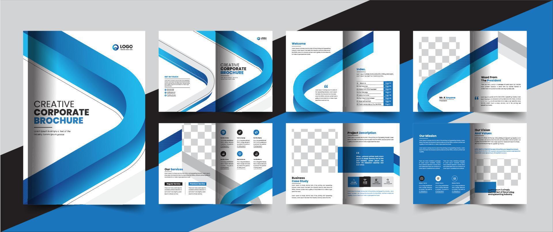 företagets företagsprofil broschyr årsredovisning häfte affärsförslag layout konceptdesign vektor