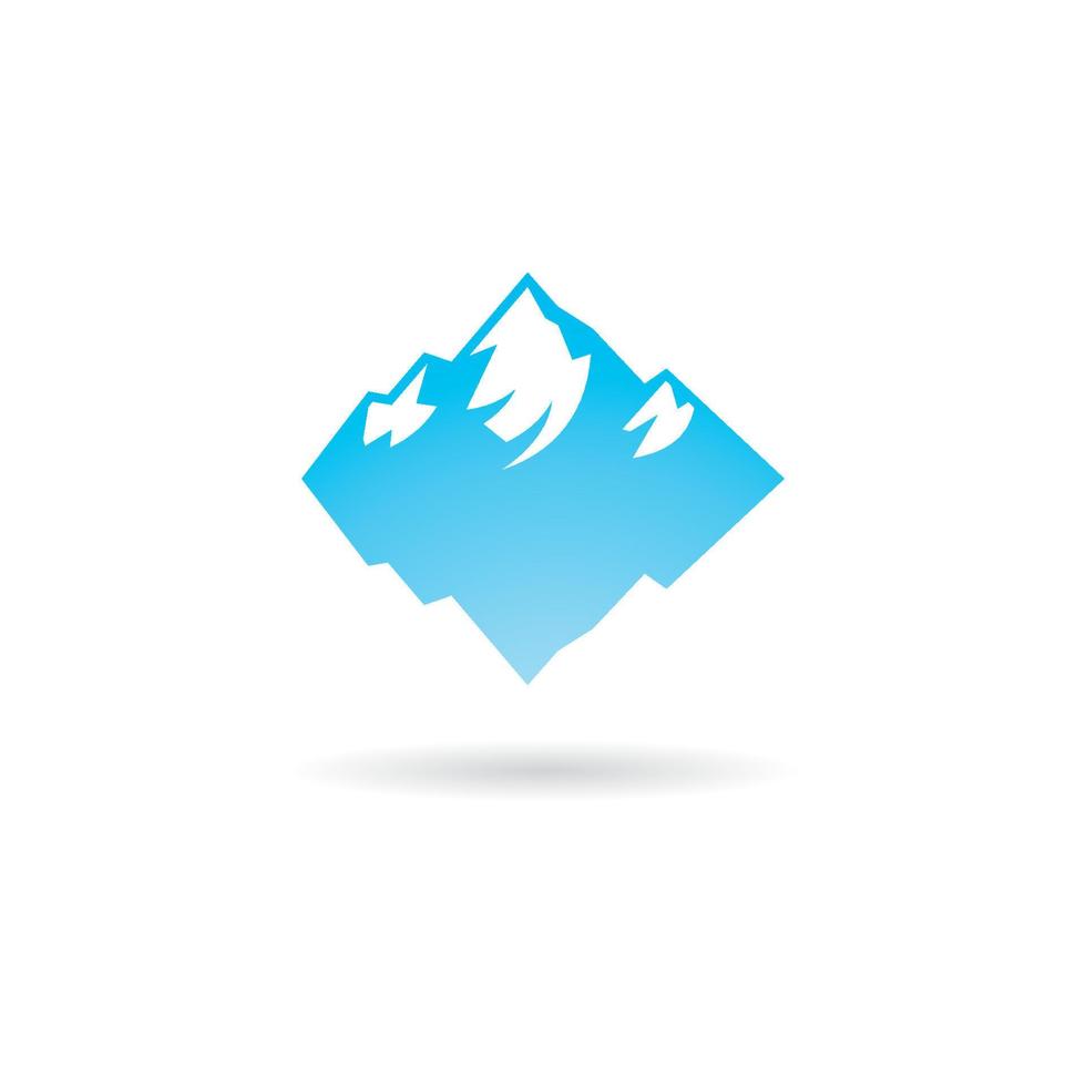 Eisberg-Logo-Illustration in isoliertem weißem Hintergrund vektor