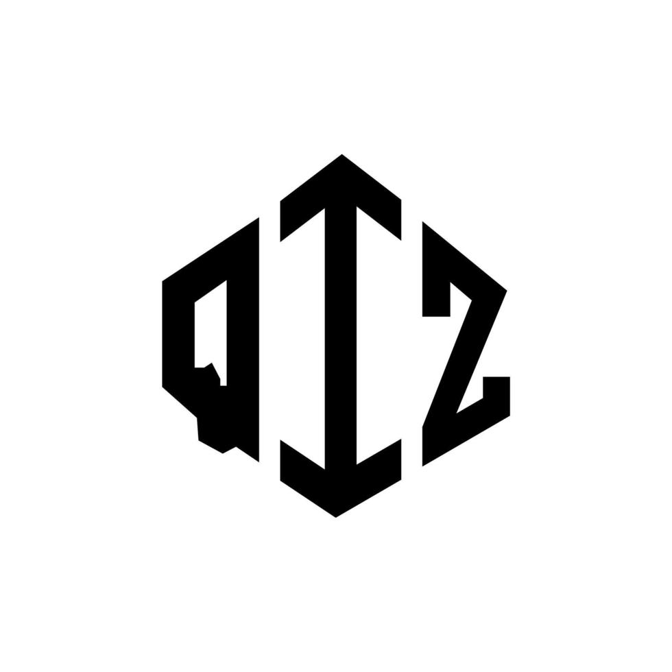 qiz bokstavslogotypdesign med polygonform. qiz polygon och kubform logotypdesign. qiz hexagon vektor logotyp mall vita och svarta färger. qiz-monogram, affärs- och fastighetslogotyp.