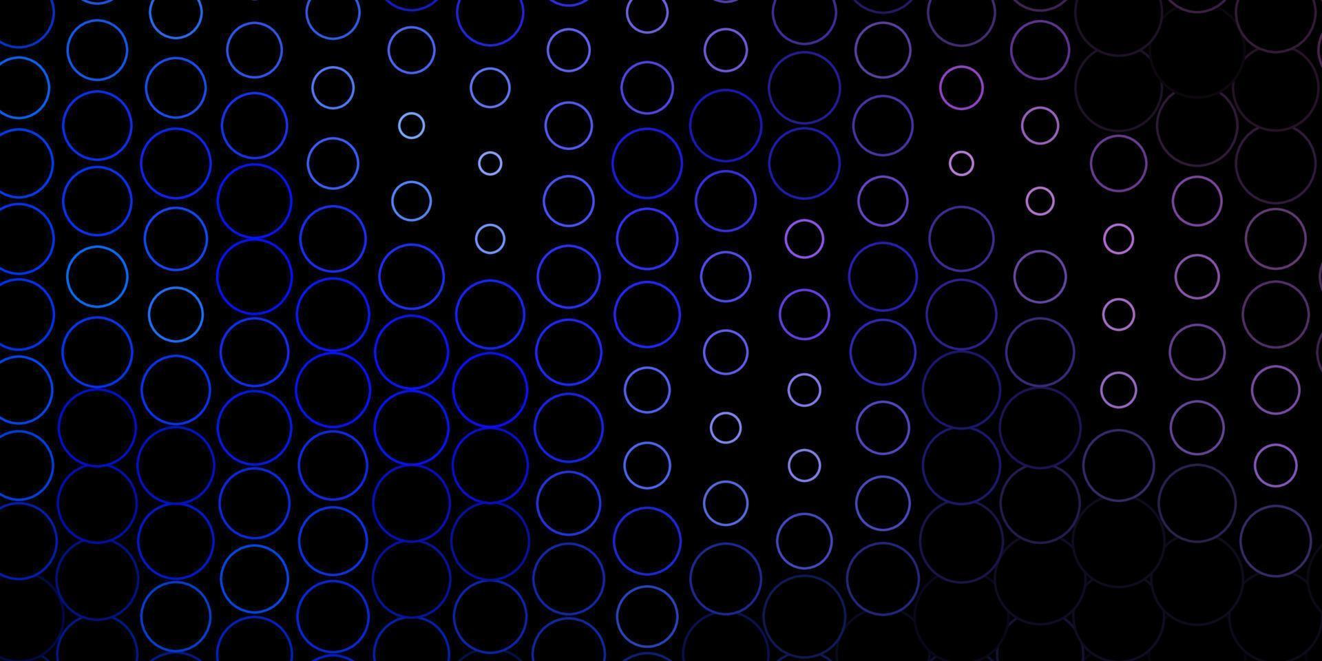 mörkrosa, blå vektorlayout med cirkelformer. vektor
