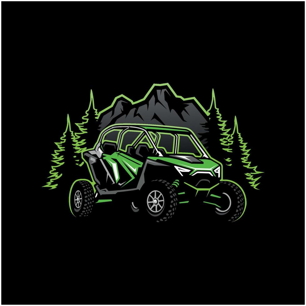 utv buggy fordon illustration logotyp vektor i svart bakgrund