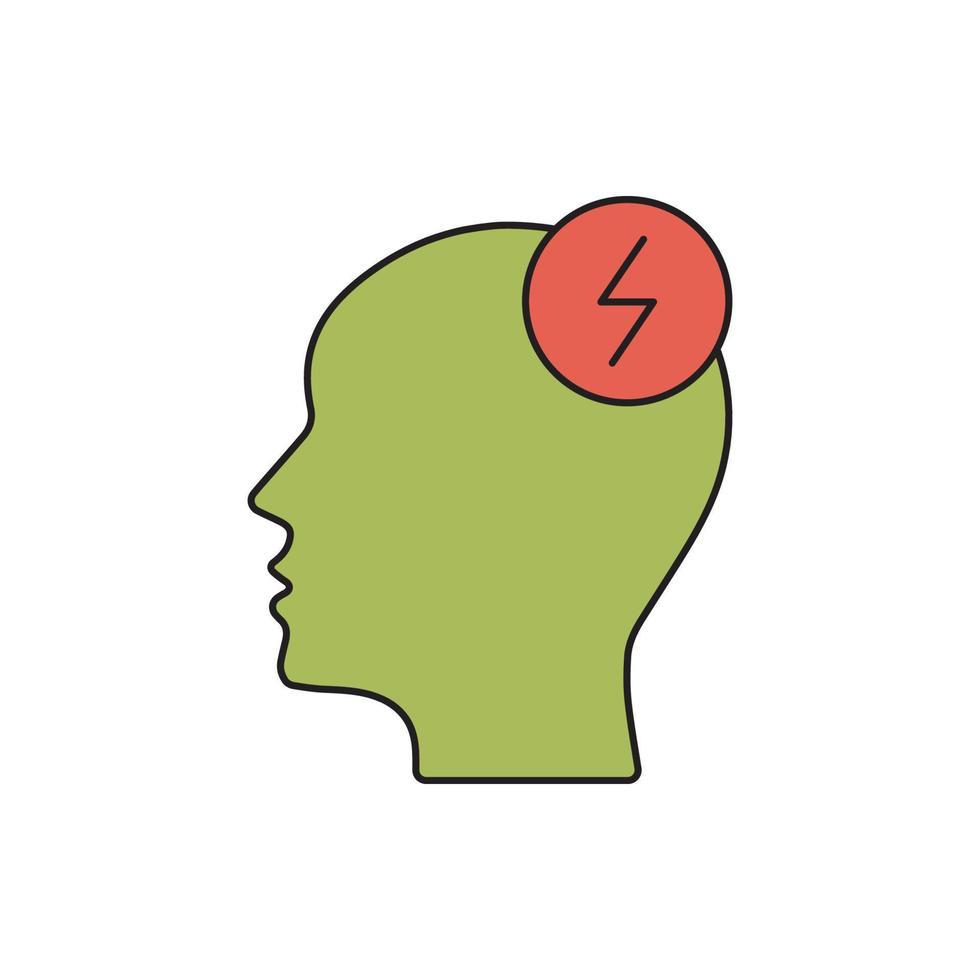 Symbol für Stress-Kopfschmerz-Krankheit vektor