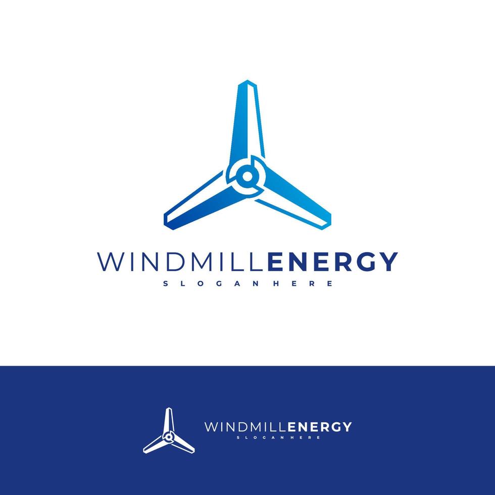 Windmühlen-Logo-Design-Vektorvorlage, Windmühlen-Logo-Konzeptillustration. vektor