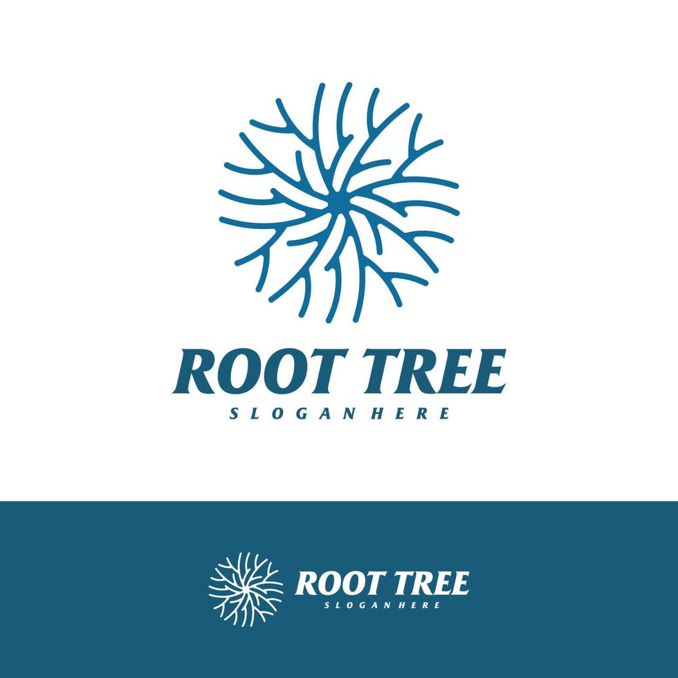 träd rot logotyp design vektor mall, träd logotyp begrepp illustration.