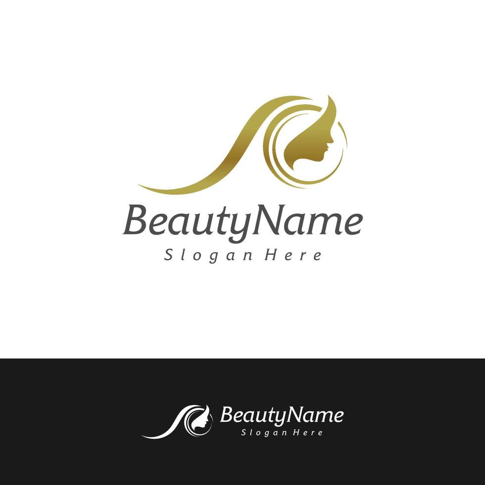 Beauty-Logo-Design-Vektorvorlage, Beauty-Logo-Konzeptillustration. vektor