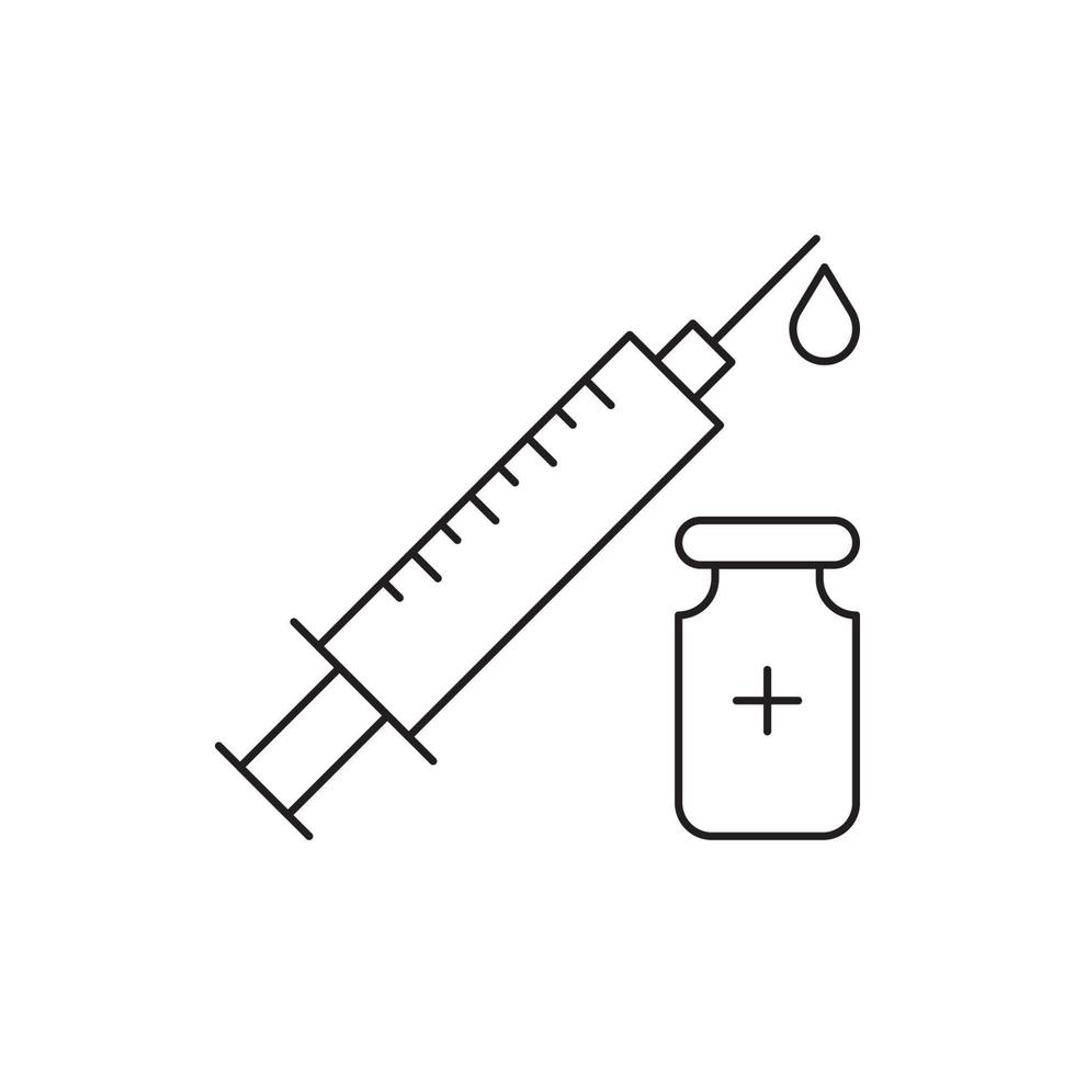 Symbol für Krankheitsmedizin und Injektion vektor