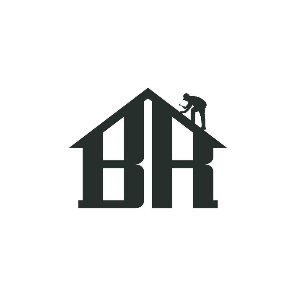 br-Monogramm für Immobilien und Dächer vektor