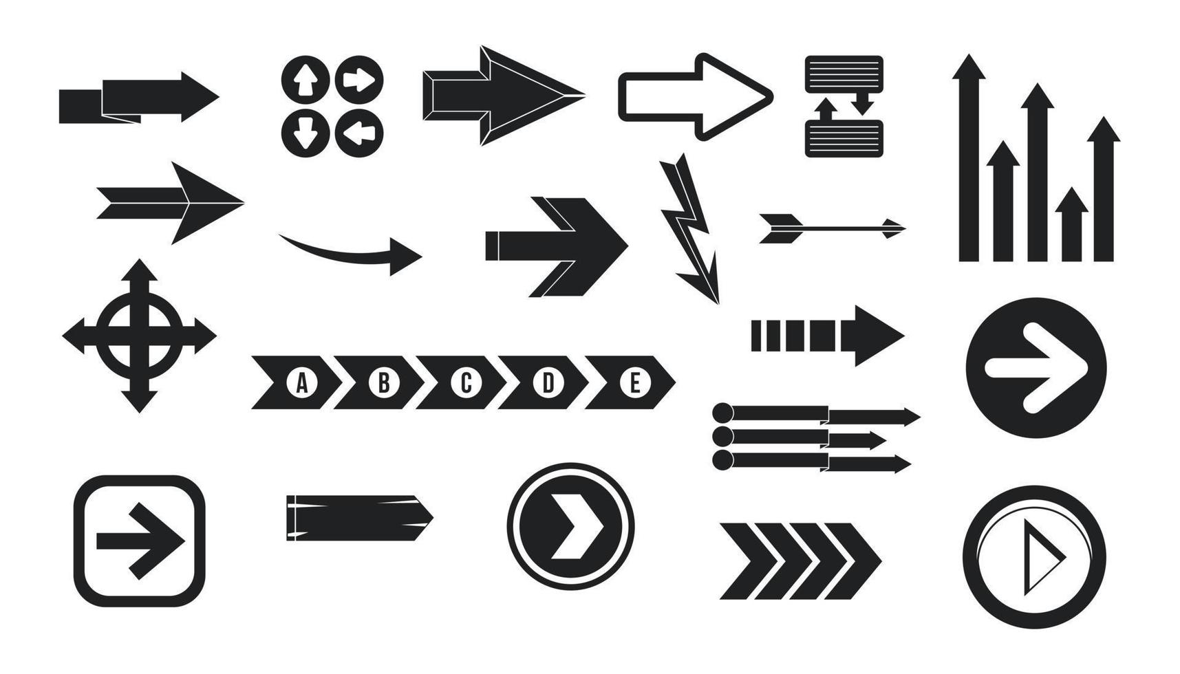 Pfeil-Icon-Set, einfachen Stil vektor