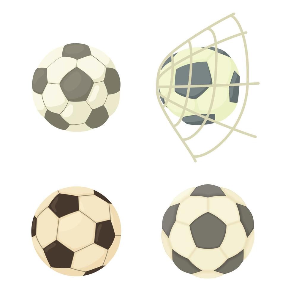 fotboll Ikonuppsättning, tecknad stil vektor