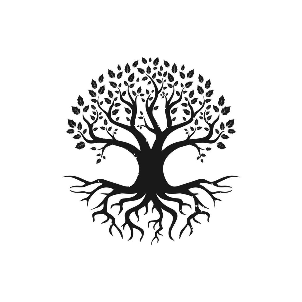 vektor svart träd av levande ikon, logotyp design inspiration isolerad på vit bakgrund.