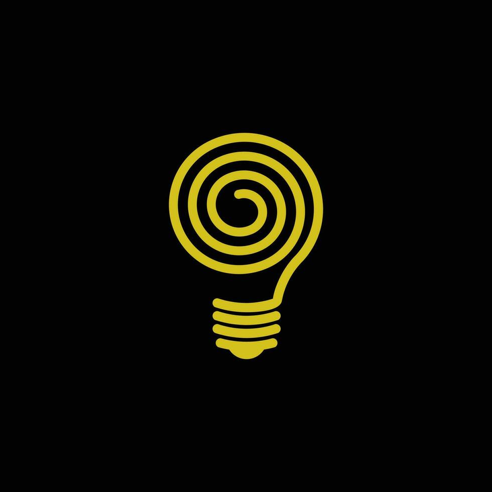 Spirale Glühbirne Linie Vektor Logo Vorlage Kunst Öko Energie Strom Idee Konzept