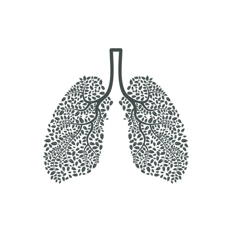 gesunde Lunge, Lungenpflege, menschliche Lunge, natürlicher Lungenlogoschablonen-Designvektor vektor
