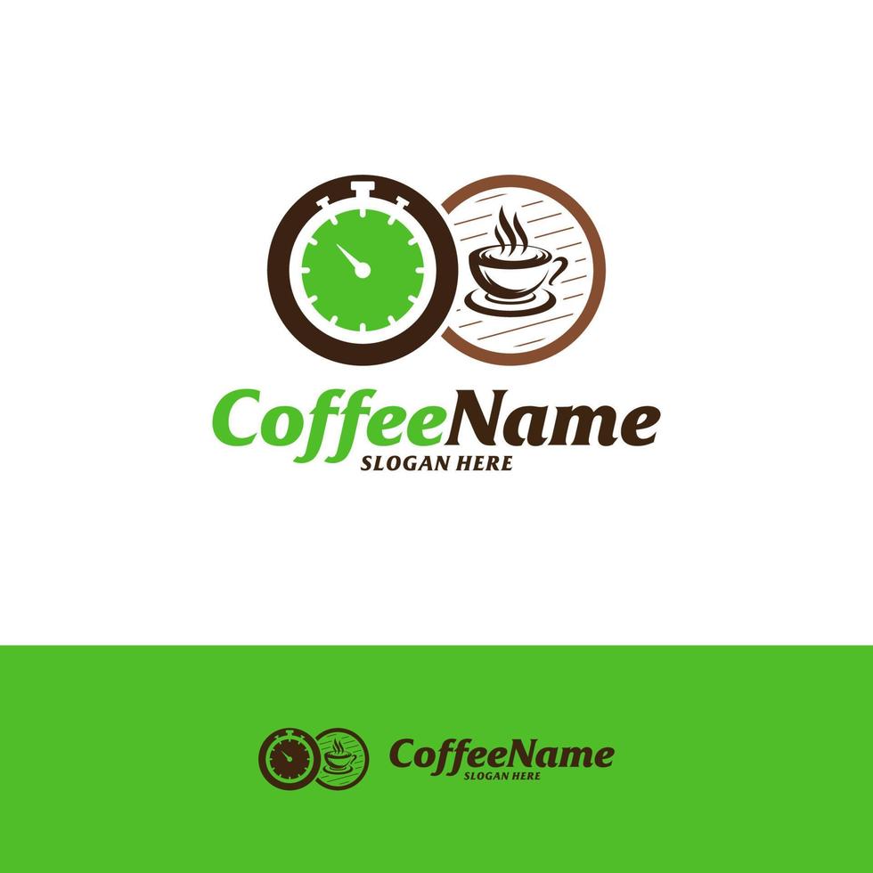 Kaffeezeit-Logo-Design-Vorlage. Kaffee-Logo-Konzeptvektor. kreatives Symbolsymbol vektor