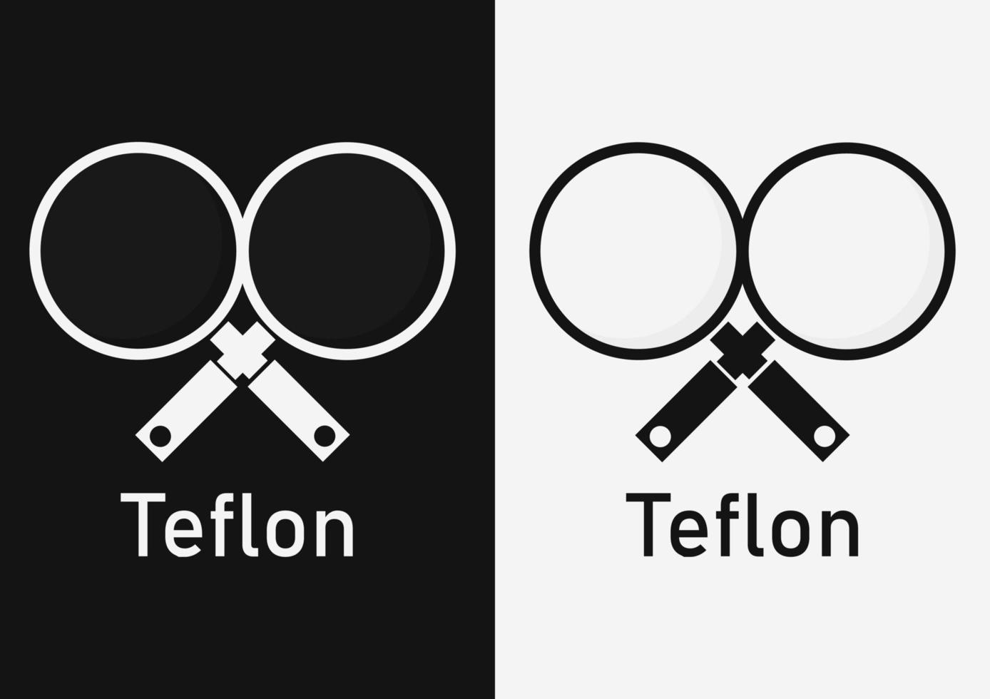 teflonsymbol med enkel design vektor