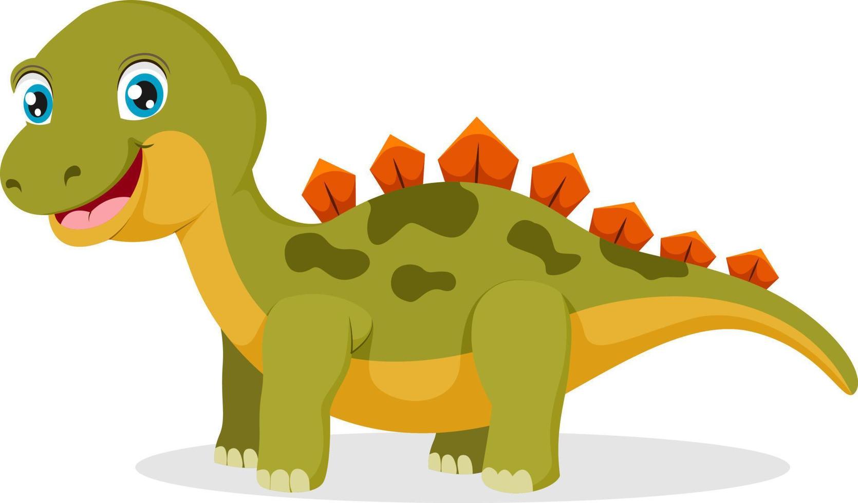 niedlicher stegosaurus-cartoon auf weißem hintergrund vektor
