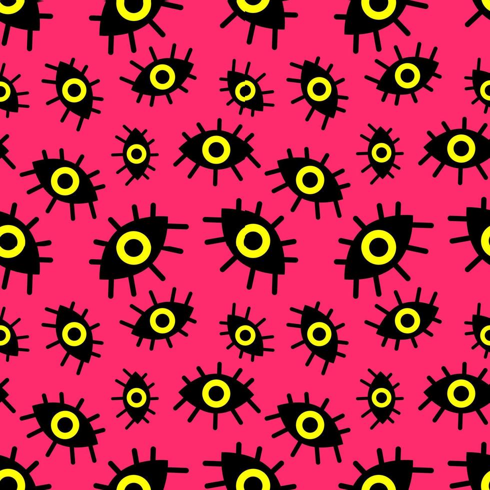 Muster von abstrakten Augen auf einem rosa Hintergrund. vektor