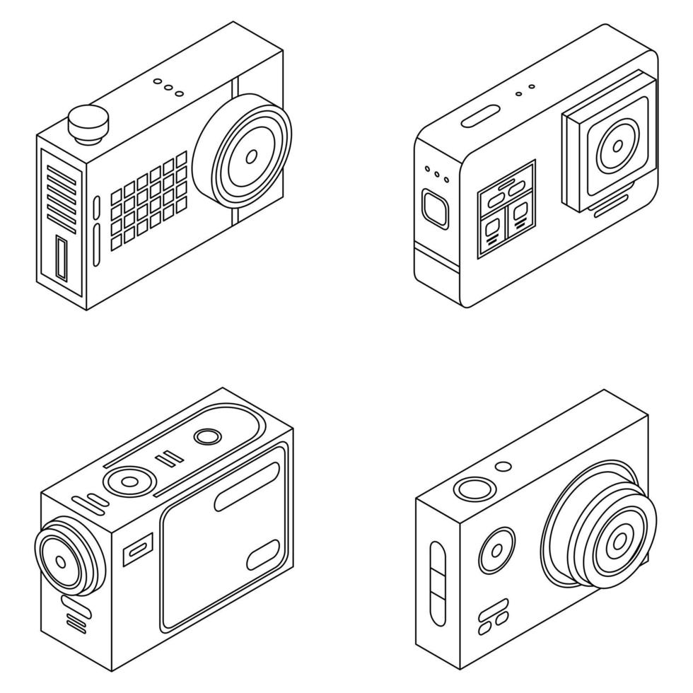 Action-Kamera-Symbole setzen Vektor-Outine vektor