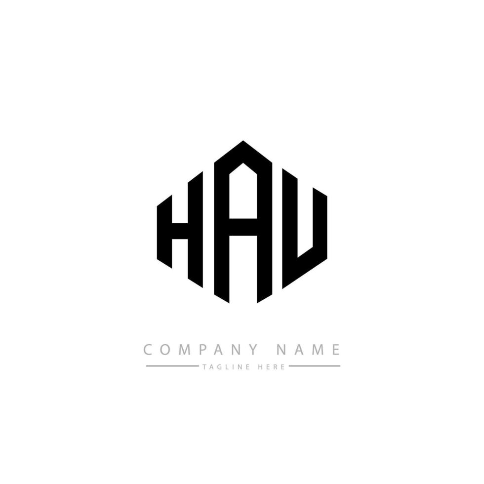 hau-Buchstaben-Logo-Design mit Polygonform. hau Polygon- und Würfelform-Logo-Design. hau Sechseck-Vektor-Logo-Vorlage in weißen und schwarzen Farben. hau-monogramm, geschäfts- und immobilienlogo. vektor