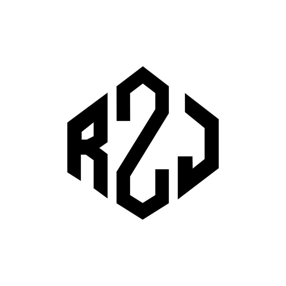 rzj-Buchstaben-Logo-Design mit Polygonform. rzj-Polygon- und Würfelform-Logo-Design. rzj Sechseck-Vektor-Logo-Vorlage in weißen und schwarzen Farben. rzj-monogramm, geschäfts- und immobilienlogo. vektor