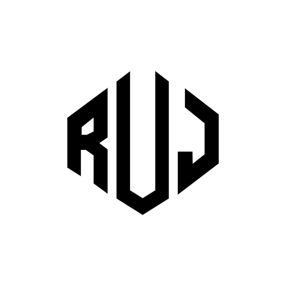Ruj-Buchstaben-Logo-Design mit Polygonform. ruj Polygon- und Würfelform-Logo-Design. Ruj Sechseck-Vektor-Logo-Vorlage in weißen und schwarzen Farben. Ruj-Monogramm, Geschäfts- und Immobilienlogo. vektor