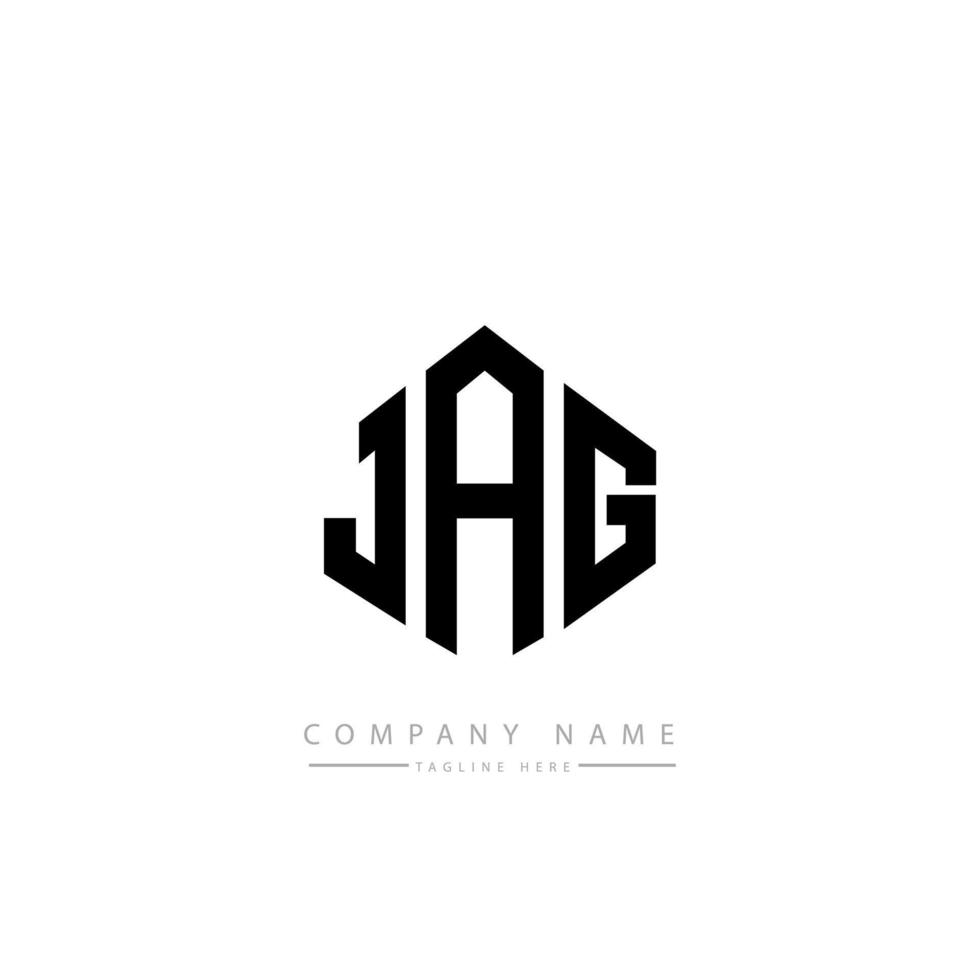 Jag-Buchstaben-Logo-Design mit Polygonform. Jag-Polygon- und Würfelform-Logo-Design. Jag Sechseck-Vektor-Logo-Vorlage in weißen und schwarzen Farben. Zackenmonogramm, Geschäfts- und Immobilienlogo. vektor