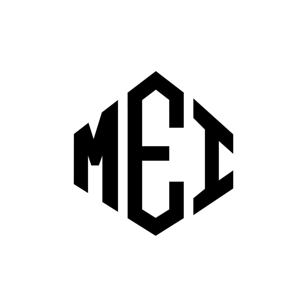 mei letter logotyp design med polygon form. mei polygon och kubform logotypdesign. mei hexagon vektor logotyp mall vita och svarta färger. mei monogram, affärs- och fastighetslogotyp.